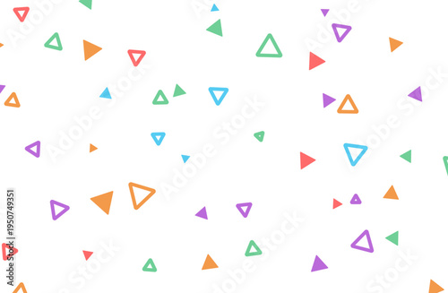カラフルな三角形が散布する抽象背景
