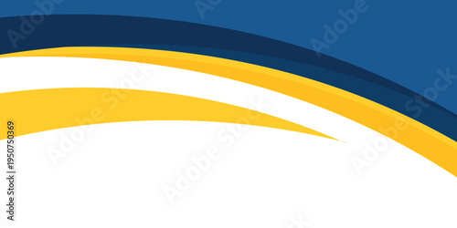Printblue and yellow wavy shape background. suitable for business poster design, corporate banner, presentation, flyer, social media post. vector illustration