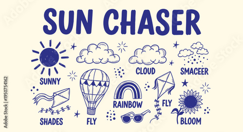 Set of 11 sunshine and cloud icons vector