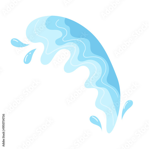 water splash icon. flowing liquid wave. pouring motion effect. drink spill