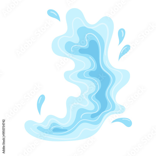 water splash icon. vertical liquid wave. flowing motion effect. spill action