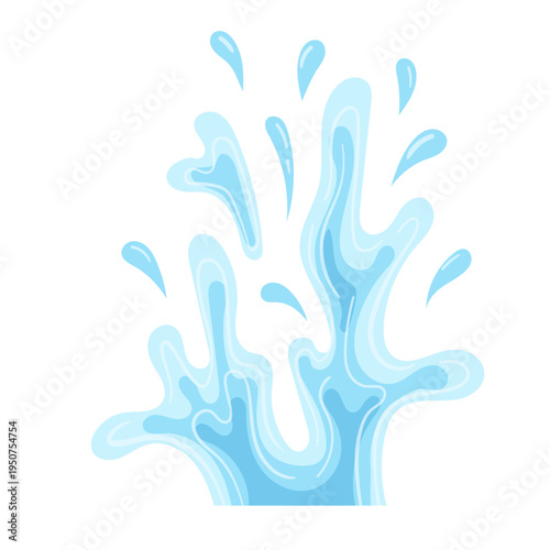 water splash icon. large liquid burst. spill motion effect. fluid wave