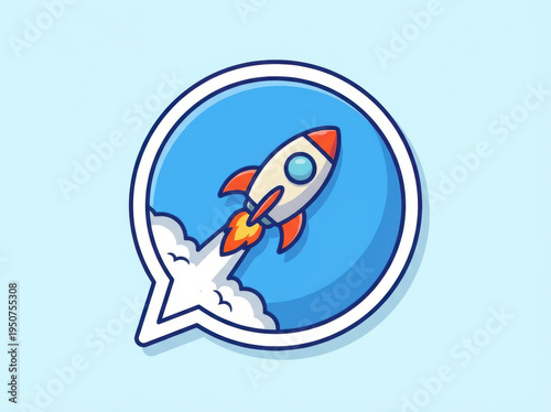 Rocket innovative concept product symbols creation launch success icon for creative startup app logo design and digital marketing vision Idea creation and innovative product launching concept
