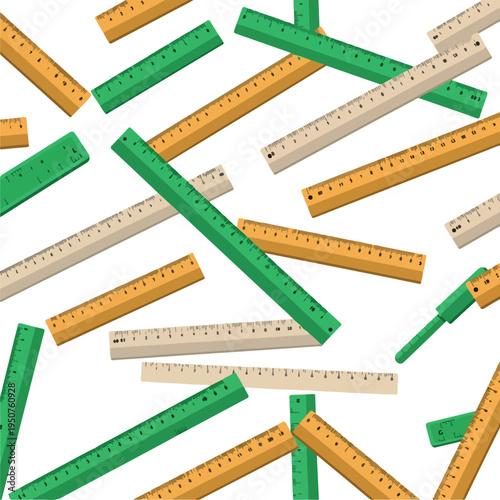 Rulers Pattern Vector Illustration Geometric School Supplies