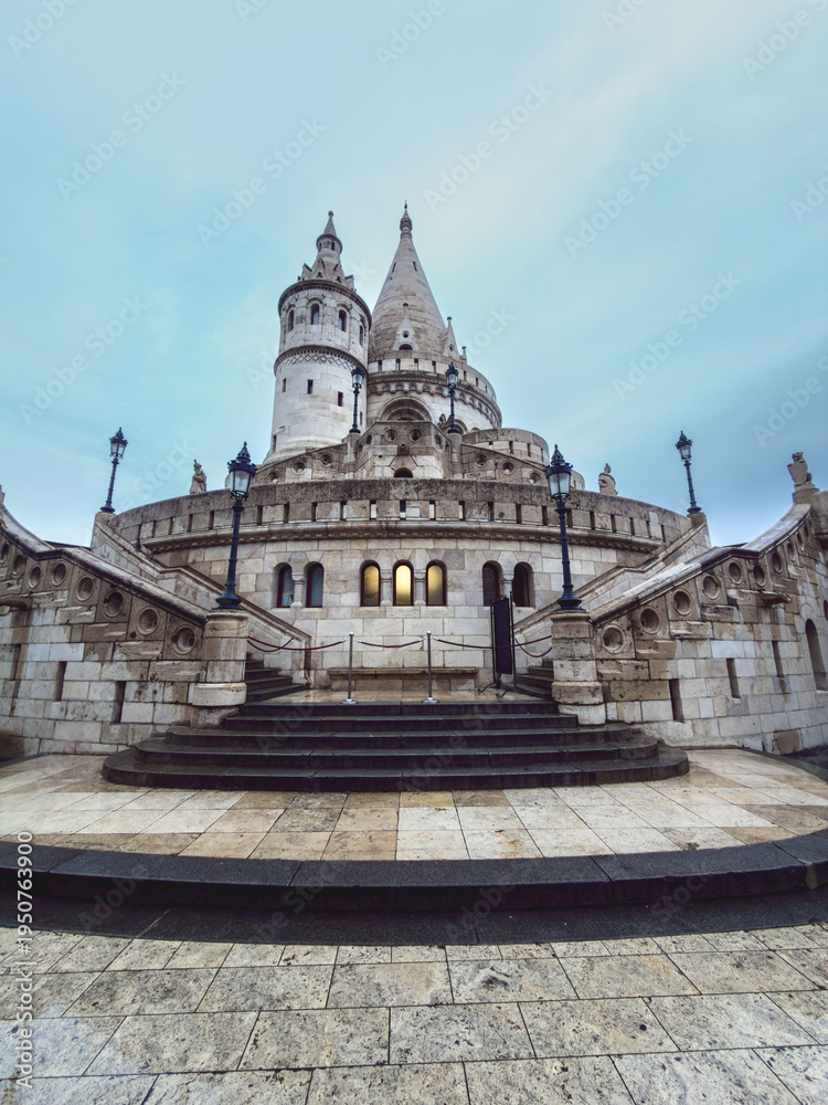 Fototapeta premium Symmetrical View Of Fishermans Bastion Towers