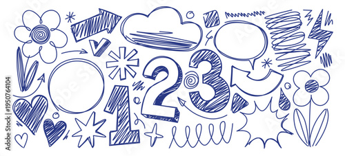 Scribble Doodle Elements Set