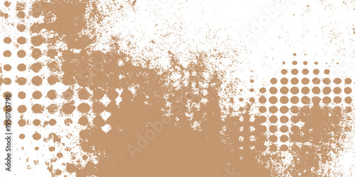 Antique brown grunge wall texture with a rusty metal design and golden powder patterns provides an old dirty surface with space for your text