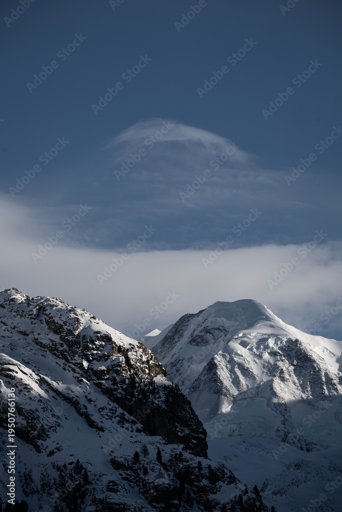Obraz premium Mountain landscape with mountain, snow, landscape in Switzerland - travel photography