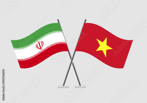 Iran and Vietnam vector flags illustration with diplomacy theme