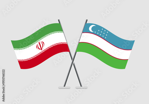 Free Download Iran and Uzbekistan vector flags in mutual support illustration - GFXLoad