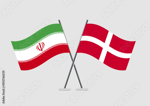 Iran and Sovereign Military Order of Malta vector flags symbolizing international bond