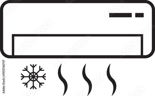 Air conditioning unit with cooling effect symbol