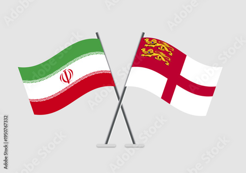 Free Download Iran and Sark vector flags in illustrative national pose - GFXLoad