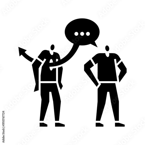 offensive words glyph icon. insult illustration.