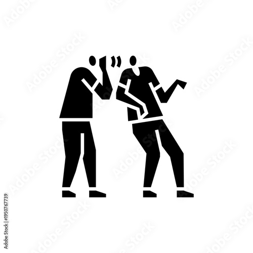 whisper glyph icon. secret talk illustration.