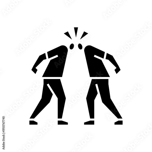 fight glyph icon. people fight illustration.