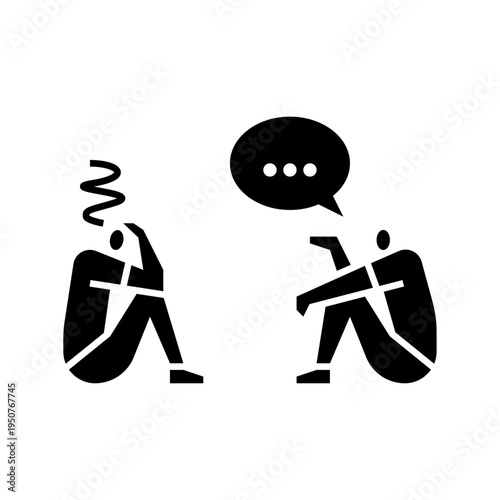 Friend giving advice glyph icon. advice illustration.