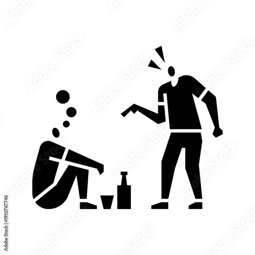 admonish glyph icon. people warning others illustration.