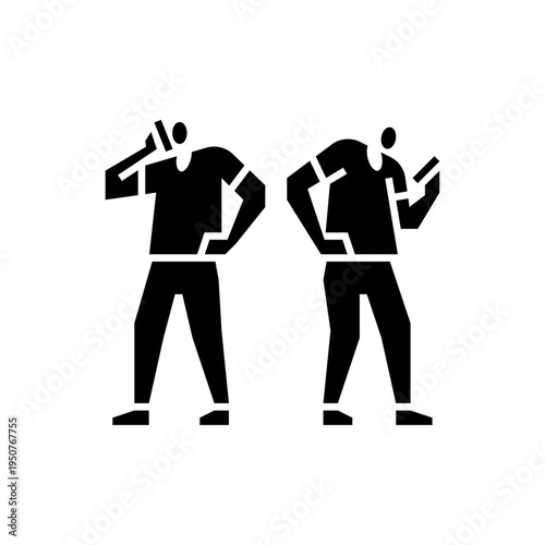 busy on phone glyph icon. busy on phone illustration.