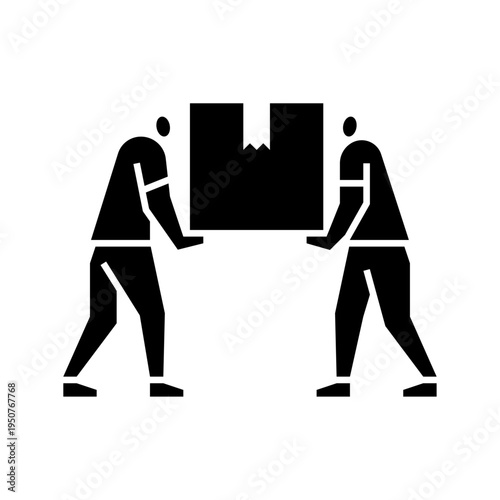 work together glyph icon. help others illustration.