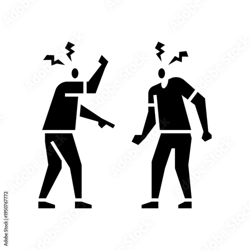 conflict glyph icon. people conflict illustration.