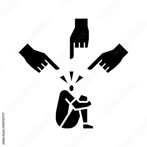 bully glyph icon. intimidate illustration.