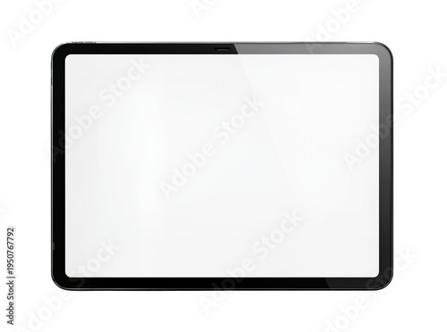 Obraz na płótnie Modern black tablet with blank white screen, isolated digital device mockup in h