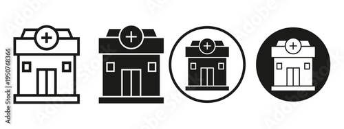 Medical clinic sign symbol icon set