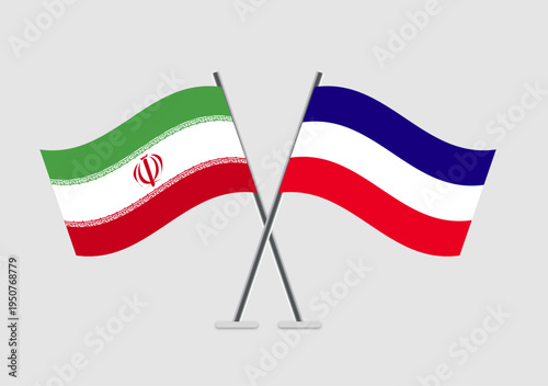 Iran and Los Altos vector flags with subtle lighting and polish