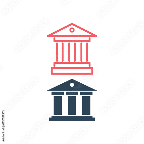 Courthouse icons set bank icon symbol vector illustration.