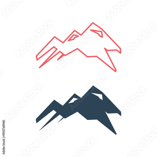 Mountain icons set vector design illustration.