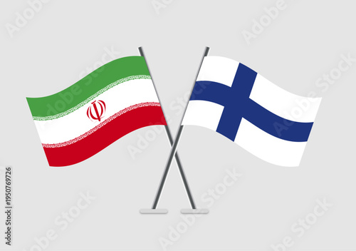 Free Download Iran and Finland vector flags illustration on soft neutral field - GFXLoad