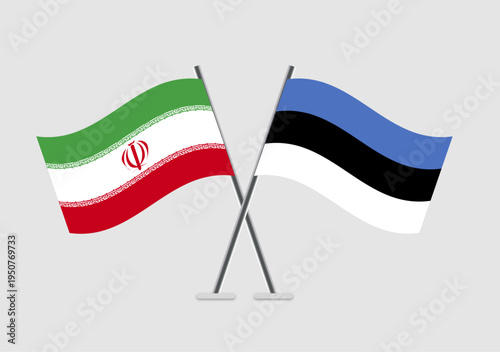 Iran and Estonia vector flags composition in professional look