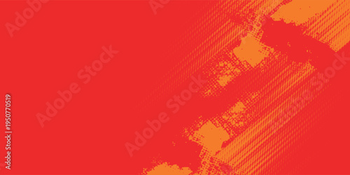 Red and orange halftone grunge texture background with monochrome style, sporty abstract concept.
