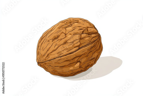 Cartoon Doodle Style Walnut Illustration