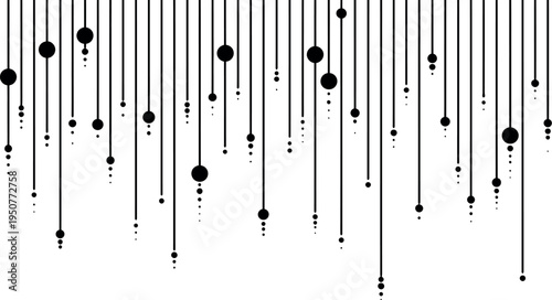 Black ink splatters falling down on in abstract pattern