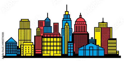 City skyline silhouette representing urban life and modernity