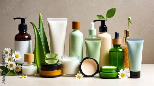 Natural Skincare Products and Beauty Essentials with Eco-Friendly Packaging