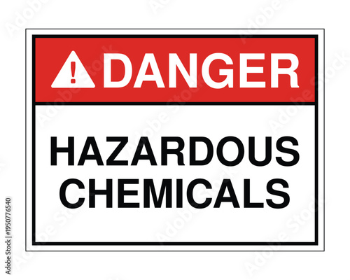 Danger Hazardous Chemicals Sign – Chemical Safety Warning Label