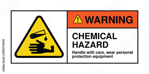 Φωτογραφία Warning Chemical Hazard Sign – Corrosive Substance Safety Symbol
