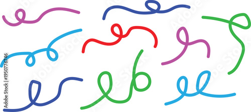 Colorful squiggly lines on a white background