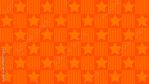 Orange Stars and Stripes Pattern