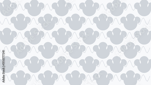 Seamless Soft Gray Pet Paw Pattern Background