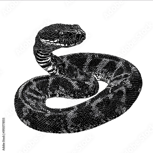 black silhouette bull snake on a white backgrounk vector
