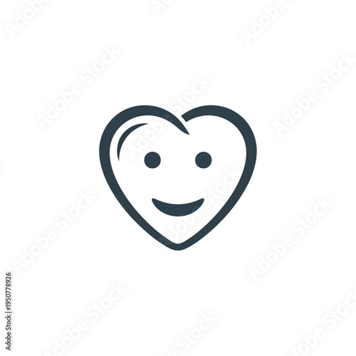 Positive happy heart icon representing emotional well-being and mental health support, symbolizing joy, care, and a feeling of contentment