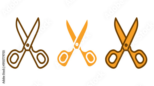 Scissors Trio: A trio of stylish scissors, with unique handle and blade designs, showcased against a seamless backdrop, ready to fulfill creative cutting desires.