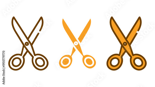 Artful Scissors: A trio of stylized scissors, each with a unique silhouette.