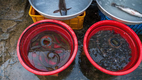Canvas Print Xom Voi wet market or flea market, a common business form in Ho Chi Minh City