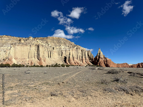 A panoramic view of rock formations in Kodachrome Basin State Park in Utah.