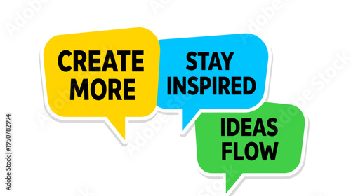 Inspire and Create Idea Flow: Motivational Speech Bubbles Concept